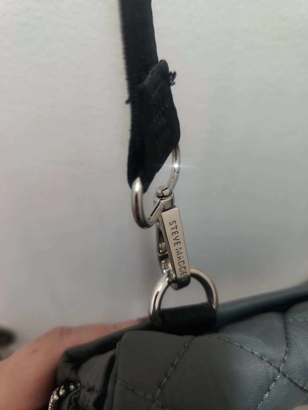 Steve Madden Women's Quilted Crossbody Bag in Gray